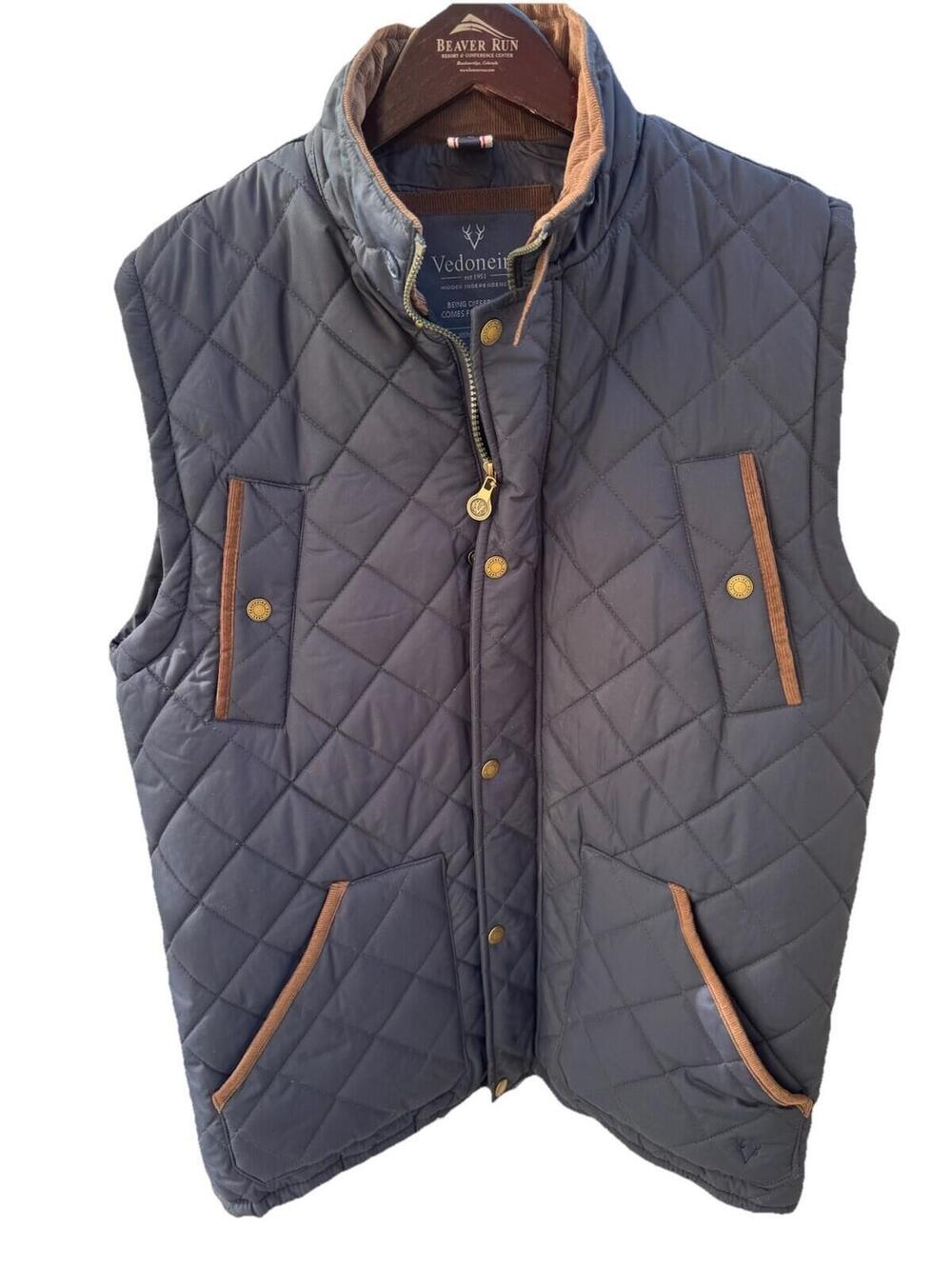 Vedoneire Quilted Vest Mens L Blue Bodywarmer Outdoor